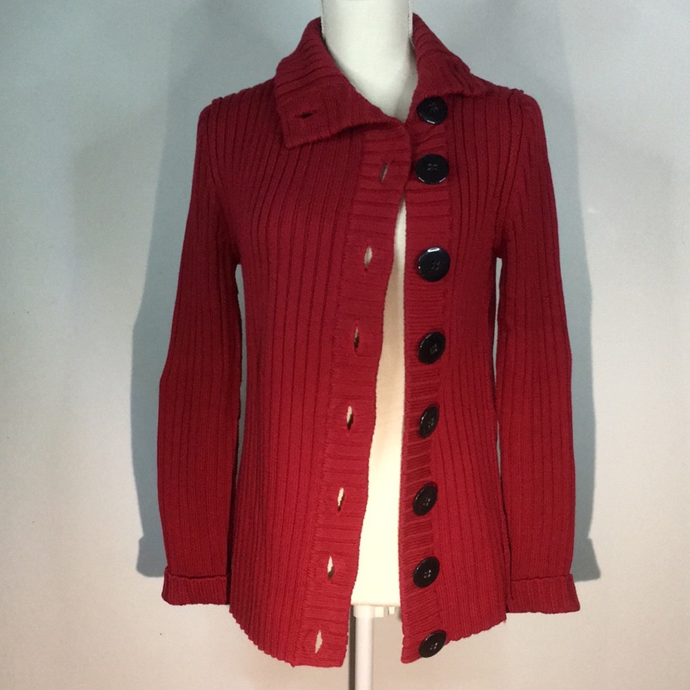Turtleneck Cardigan Sweater.